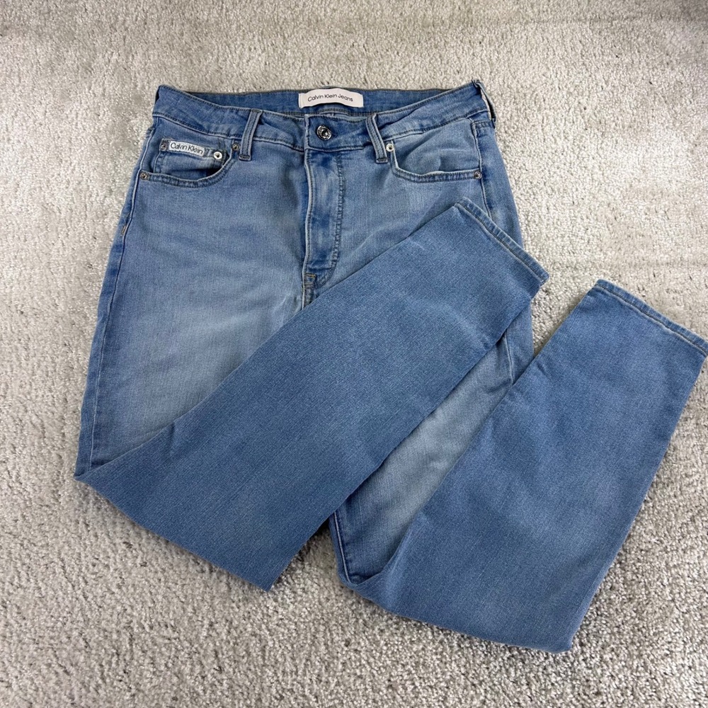 Calvin Klein Jeans Womens High Rise Skinny Light Wash Blue Denim Size 30x27